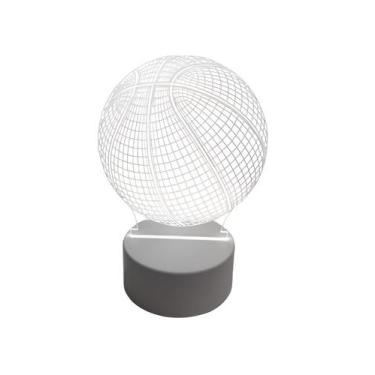 Imagem de Luminária Abajur Bola de Basquete Led 3d Mesa Quarto Namorado Luz Pres