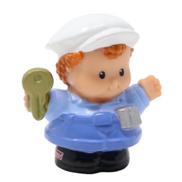 Imagem de Fisher-Price Replacement Part for Collectible Little People Airport Parking Garage Mall Playset G8129 - Replacement Valet Parking Attendant Red Curly Hair Figure - Key and Coin Belt