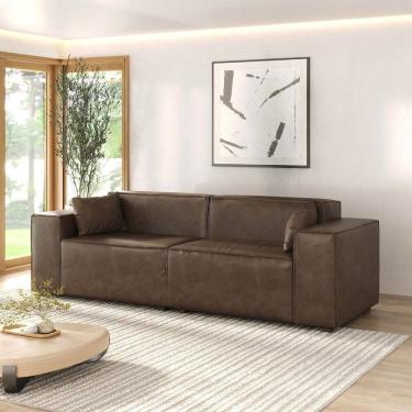 Imagem de Sofá 2 Lugares 260cm Baobá Cabecasa Madeiramadeira Castanho