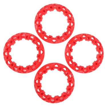 Imagem de 4pcs ATV Wheel Hub Acabamento, Tampa de Aro de Plástico Anti-scratch para Pneus GO Kart de 7 Polegadas (Vermelho)