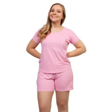 Imagem de Pijama Short Doll Feminino Dryfit Manga Curta Fresquinho Não esquenta 