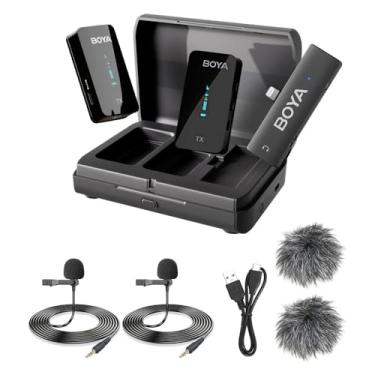 Imagem de QCYDOBRASIL Sistema Microfone Sem Fio By-xm6-k4 Lapela Profissional Transmissão Clara 2.4Ghz Conexão Segura Design Elegante Para Cinegrafistas Podcasters Youtubers Entrevistadores - No Brasil