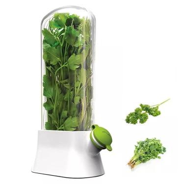 Imagem de Dispenser Recipiente de Ervas Frescas Geladeira Conserva Hortela Salsa Coentro Vegetais Legumes