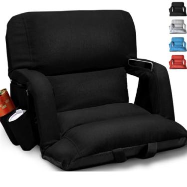 Imagem de Bancos de estádio amplos com suporte para as costas, design exclusivo de "estilo sofá" cadeiras de arquibancada extra grossas com encosto e almofada, 6 posições reclináveis - o máximo conforto para