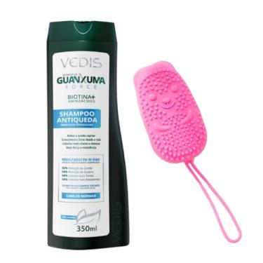 Imagem de Shampoo Guanxuma Force Antiqueda Cabelos Normais Redução de Queda e Fios Fortalecidos + Esponja de Silicone Para Banho