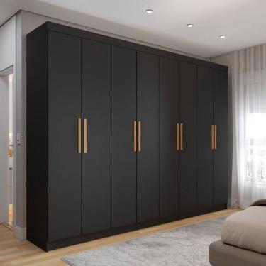 Imagem de Guarda-Roupa Casal Aurora Radiante 8 Portas 4 Gavetas Nero - Panorama Móveis