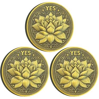 Imagem de Strugglejewelry Lotus and Phoenix Decision Maker - Inspire Clarity and Wisdom YES/NO Filpping Coin (Pack of 3)