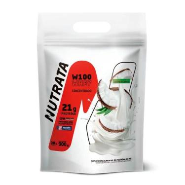 Imagem de Whey Concentrado W100 (REFIL) - Sabor Creme de Coco 900g - Nutrata