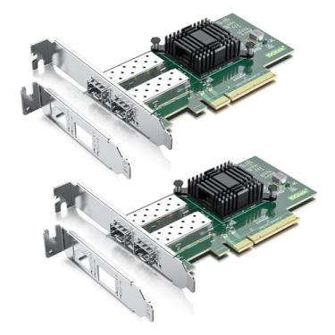 Imagem de 10Gtek Placa de rede PCI-E de 10 GB, porta SFP+ dupla, com controlador Intel 82599ES, adaptador LAN Ethernet PCI Express compatível com Windows Server/Linux/VMware, compare com Intel X520-DA2 (Intel
