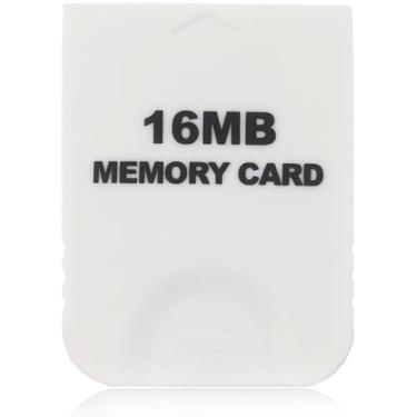 Imagem de Hyamass Cartão de memória Gamecube de alta velocidade de 16 MB (251 blocos), cartão de memória de jogo compatível com kits de acessórios de console Nintendo Gamecube e Wii - Branco