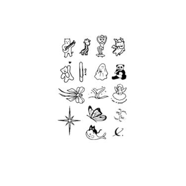 Imagem de Tatuagens de melhores amigos, animais, ursos, borboletas, tatuagens de urso, duram de 1 a 2 semanas, resistência, aparência de tatuagem real, resistentes à água,13,5 x 10,5 cm