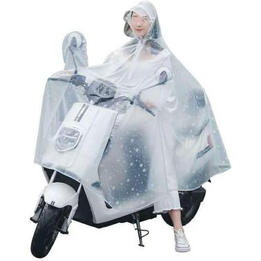 Imagem de Capa De Chuva Para Scooter De Mobilidade, Capa De Jaqueta De Pvc Transparente Para Bicicleta Elétrica Reutilizável Com Capuz Raioat Poho Para Adultos Com Sombra De Lâmpada, Vermelho Amor