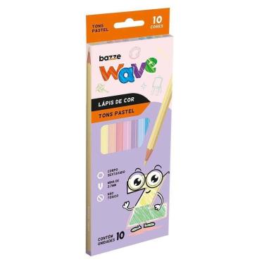 Imagem de Lápis De Cor Tons Pastel 10 Cores Wave - Bazze 901736