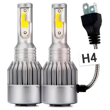 Imagem de Par de Lâmpadas Automotivas Farol Alto Baixo Full LED H4, 4800lm, 6500K, IP66, 40w, Para Carro