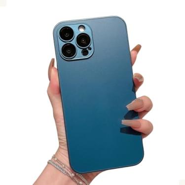 Imagem de [GL CASES] Case Capa iPhone 14 Pro Max Premium De Vidro Temperado AG Glass Com Proteção De Câmera Em Vidro Capinha iPhone 14 Pro Max Anti Impacto NanoGlass Carregador Indução Magnética (Azul Escuro)