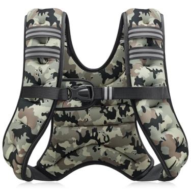 Imagem de ZELUS Colete pesado, 2,7 kg/3,6 kg/5,4 kg/7,3 kg/9,1 kg/11,3 kg/13,6 kg, colete de peso para homens e mulheres com bolso de armazenamento e tiras refletivas para treino, treinamento de força