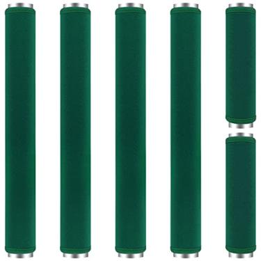 Imagem de ZAWAGIIK 6 peças de capa para maçaneta de porta de geladeira, lavável, para cozinha, com alças de decoração, forno, micro-ondas, máquina de lavar louça, protetor antiderrapante, mantém fora de impressões digitais manchas de alimentos (verde escuro)