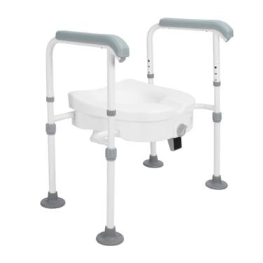 Imagem de Assento de Vaso Sanitário Levantado Com Alças, Riser de Assento No Vaso Sanitário para Idosos, Extensão do Assento do Vaso Sanitário, Encaixe a Maioria do Banheiro, até 400