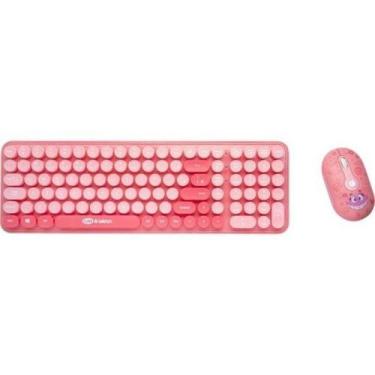 Imagem de Kit Teclado e Mouse Letron Fini Rosa Sem Fio