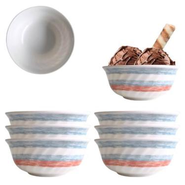 Imagem de 6 Tigelas Bowl de Melamina Decorado Para Sobremesas 390ml - Fx