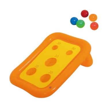 Imagem de YIJU Conjunto de jogos de cornhole para piscina inflável, brinquedos aquáticos, decoração, jogos versáteis de arremesso com bolas para viagens, atividades
