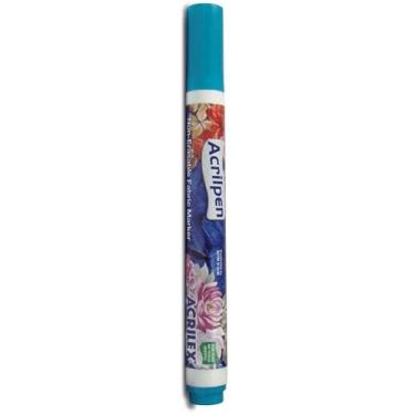 Imagem de Caneta Para Tecido Acrilex Acrilpen Cor Azul Celeste 503 Pintura Permanente e Personalização É Ideal Para Personalizar E Detalhar Seus Projetos De Tecido Com Precisão E Durabilidade