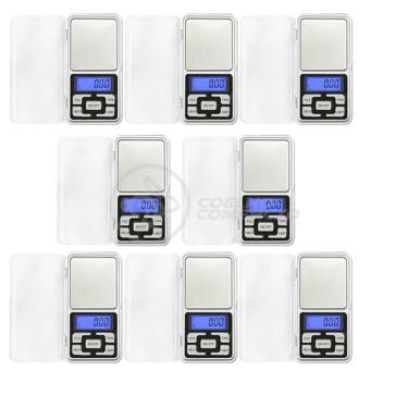 Imagem de Kit 8 Mini Balanças Digitais Alta Precisão 500g prata