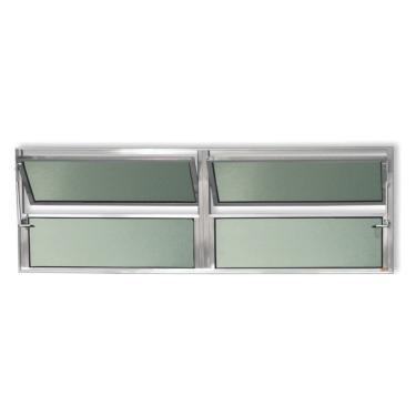 Imagem de Janela Basculante De Alumínio 40x150cm 2 Seções Com Vidro Boreal Plus Brimak Brilhante