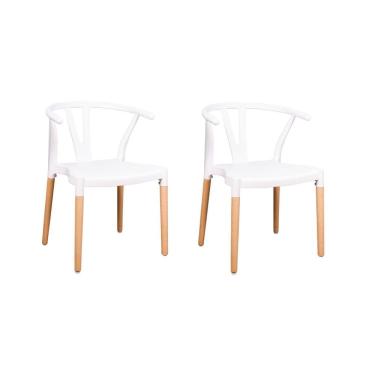 Imagem de Conjunto 2 Cadeiras Polipropileno Wishbone Yescasa Branco
