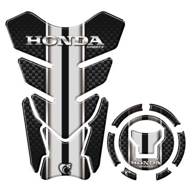 Imagem de Kit Protetor Tanque Adesivo Moto Honda Acima 2018 Preto E Cinza