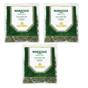 Imagem de Chá Maracujá Folhas Natural Kit 3 Pacotes Chamel