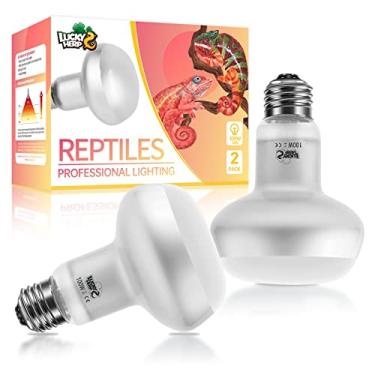 Imagem de LUCKY HERP Lâmpadas De Calor Intenso Para Répteis, 100 W, Pacote Com 2, Lâmpada Uva Daylight Aquecimento Anfíbios, Tartarugas, Dragões Barbudos, Lagartos, Tartarugas E Cobras