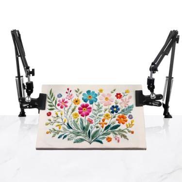 Imagem de Zuaooz Suporte Para Bastidor De Bordado 2 Peças, Ajustável, Adequado Criação Em Grande Escala Ou Compartilhar Com Amigos E Familiares (Preto)