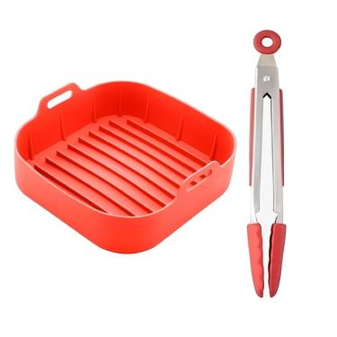 Imagem de Kit Forma Quadrada De Silicone Para Air Fryer Com Pegador