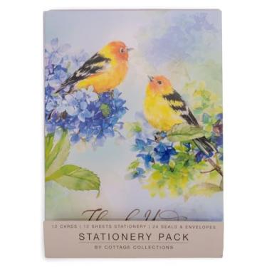 Imagem de Cottage Garden Friendship Thank You Conjunto de cartolina e papelaria de 19 x 13 cm com adesivos