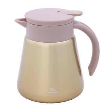 Imagem de Garrafa Térmica Inox 600ml Com Tampa E Alça Bule Com Gatilho - MIMO ST