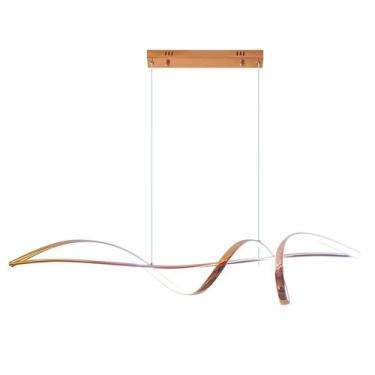 Imagem de Luminária Lustre Teto Rose Gold 100Cm Pendente Espiral Luxo - Pay, Biv