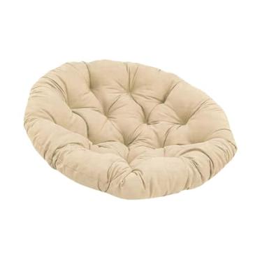 Imagem de Fenteer Cadeira de cadeira redonda Cushion Garden Seat tapete multifuncional travesseiro leve travesseiro pendurado de de de para sofá quarto, Cáqui