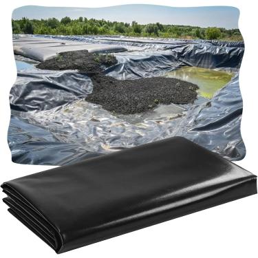 Imagem de Forro Da Lagoa De Peixes, Forro Reforçado Da Lagoa Do Polietileno Forro Das Peles Da Lagoa Da Espessura 35s Para A Lagoa Do Koi Dos Peixes, A Associação Do Jardim E A Lagoa Da, Black, 4x8m