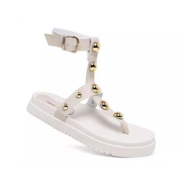 Imagem de Sandália Feminina Papete  Com Spike Confortável - Seven Brasil, Bege, 