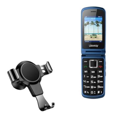 Imagem de Uleway 3G Suporte para celular para carro, BoxWave [X-Switch Car Mount] Suporte para saída de ar simples minimalista para Uleway W550, W340D | Uleway 3G Senior Flip Phone - Preto