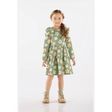 Imagem de Vestido Infantil em Molecotton com Felpa Up Baby, Verde, 10