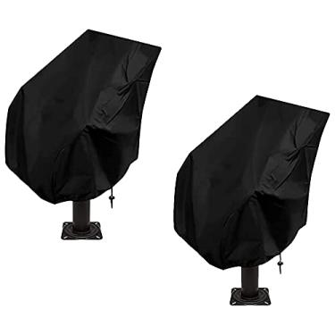 Imagem de UCARE Capa Para Assento De Barco 420D Oxford Marine Motor Principal Lancha Proteção Contra Poeira Pontão Console Central Capas Assentos Cadeira Capitão Pesca (25,6 X 25,6 47 Pol./65 65 120 Cm, 2 Peç