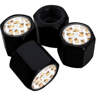 Imagem de Tampas de haste de válvula de pneu de metal, pacote com 4, tampas de haste de roda de carro, tampas de válvula de ar universais de alumínio para carros, caminhões, SUVs, bicicletas, motocicletas