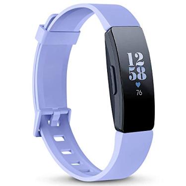 Imagem de Pulseiras de TPU macias AK compatíveis com Fitbit Inspire HR/Fitbit Inspire/Fitbit Ace 2 bandas, pulseiras esportivas à prova d'água para Fitbit Inspire HR Fitness Tracker, Lavender, Large