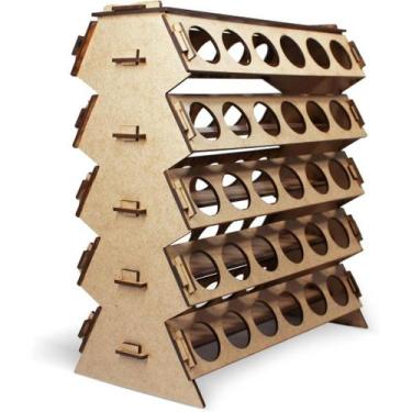 Imagem de Suporte para Tintas Espaço para 60 Tintas - MDF cru - NoBrand