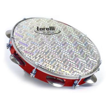 Imagem de Pandeiro Injetado 10" Pele Holográfica Torelli TP 308 Red
