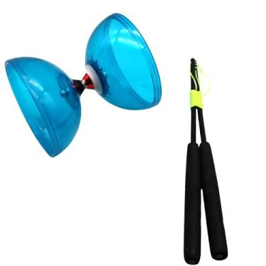 Imagem de Chinês Yoyo Diabolo, com rolamentos triplos, iniciantes ao brinquedo do conjunto de malabarismo profissional, melhor para fitness e truques (Azul)