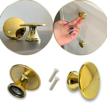Imagem de 12 Puxador Redondo Botão 30mm p/ Armário e Gavetas em Metal - Compras 