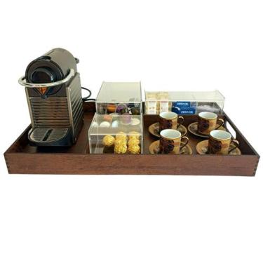 Imagem de Bandeja com divisórias cantinho do café completo 4 peças com organizad